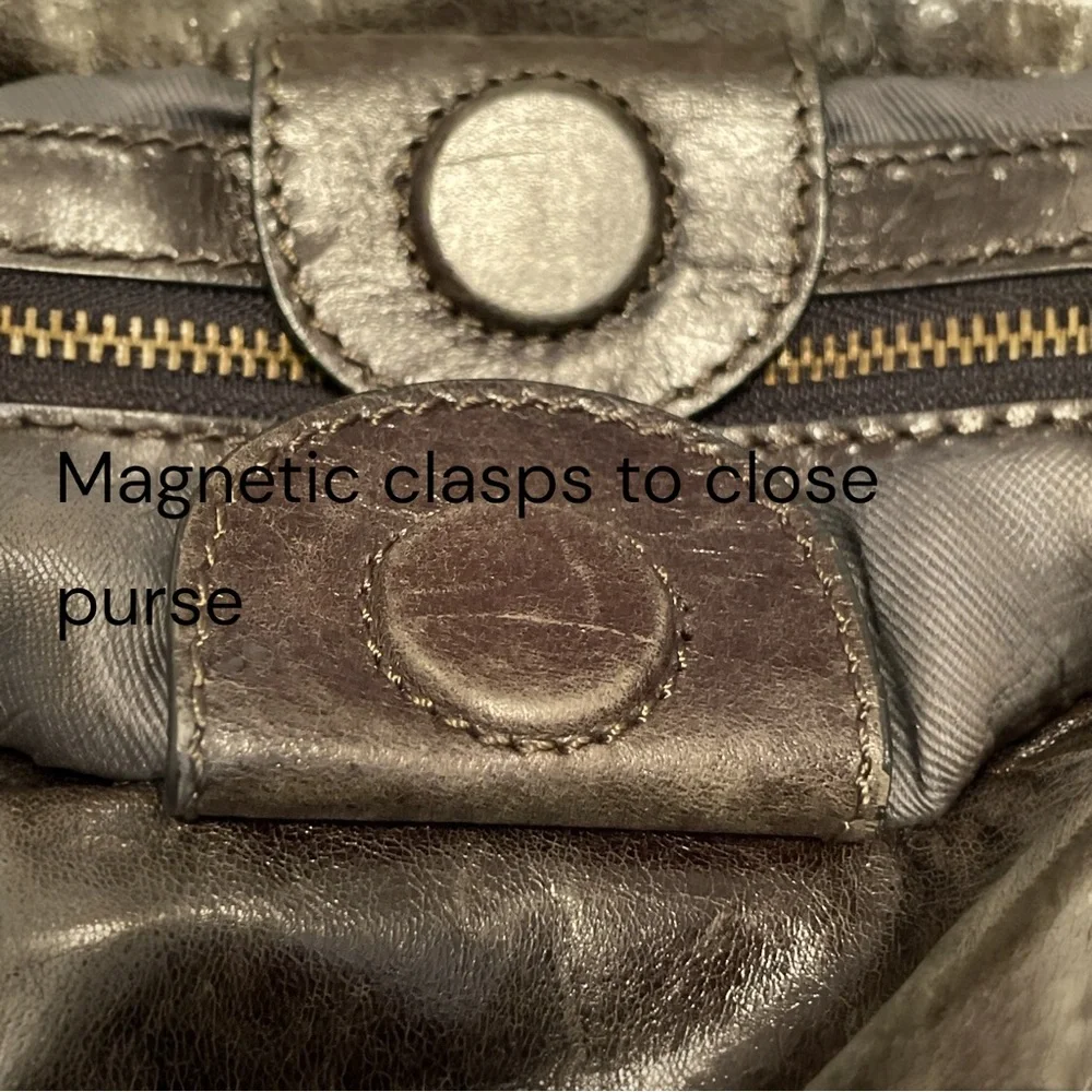 Vintage Worth Made in Italy Olive Green Embossed Leather Satchel or Handbag